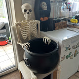 Extra Large Witch's Cauldron Candy Jar – 16.54-Inch Black Plastic