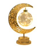 NNETM Crescent Moon Star LED Lantern Floral Pattern Battery-Powered