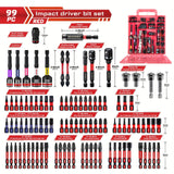 NNETM 99pcs Impact Screwdriver Set with Hex Heads