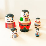 Wooden Russian Nesting Dolls Set Stackable Figurine Decor