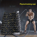 NNETM 1pc Combat Rope for Core Strength Training - 6m Physical Fitness Rope(Black)