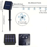 Solar Purple Cherry Blossom String Lights, 8 Function, Courtyard Balcony Outdoor Camping Decoration Light String, Holiday LED Atmosphere Light, 1 String Of 6.5 Meters 30 Lights