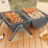 NNETM Double-Sided Charcoal Grill with Lid