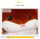 NNETM Cuddly Hamster-Shaped Seat Cushion - Dark Brown, 45cm x 40cm