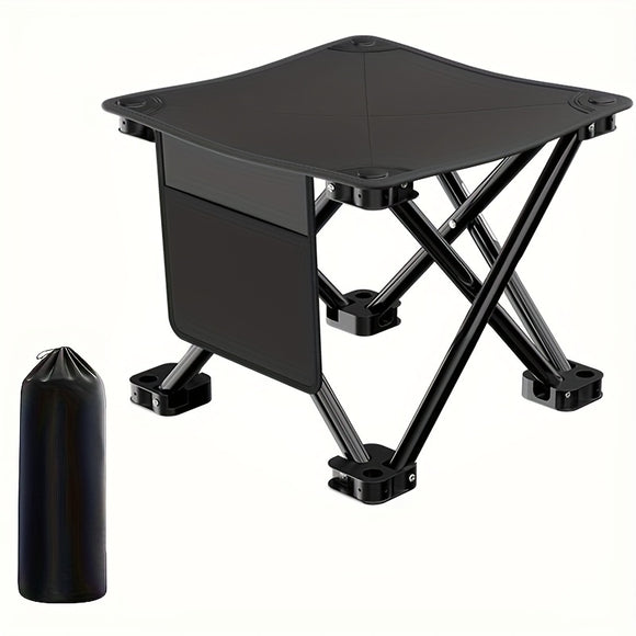 NNETM Extra Large Portable Folding Stool with Side Pocket