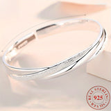 925 Sterling Silver Interlaced Boho Bracelet – Elegant Women's Fashion Jewelry