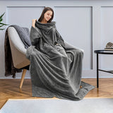 NNETM Cozy Flannel Sleeve Blanket for Indoor & Outdoor