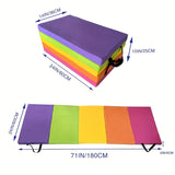 NNETM Folding Rainbow Gymnastics Fitness Mat Non-Slip