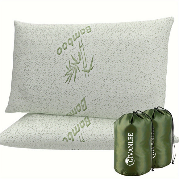 NNETM Camping Pillow Shredded Memory Foam Travel (2 Pack)