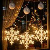 Christmas Window String Lights Battery-Powered with Suction Cups