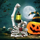 NNETM Solar Couple Skull Lantern Statue