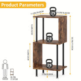 NNETM Wooden 3-Layer Tiered Book Shelf - Brown