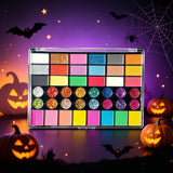 42-Color Water-Based Face Paint Set with Glitte