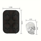 NNETM 3D Skull Ice Cube Tray Maker - 4Pcs