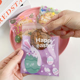 NNETM 100pcs Easter Self-Adhesive Cartoon Plastic Bags