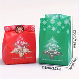 10-Pack Mixed Random Christmas Tree Gift Bags with Stickers