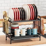 NNETM Metal Kitchen Dish Rack with Drainboard