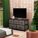 Levede Chest of 5 Drawers Storage Cabinet Dark Grey-1910113285462691846