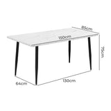 Levede Steel Dining Table 4-6 Seater 150cm-1937319784999948290