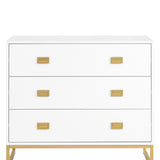 NNEDPE Amara Chest of Drawers Tallboy Dresser - White/Gold