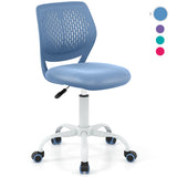 NNECW Adjustable Mid Back Children Study Chair with Adjustable Height for Office-Blue