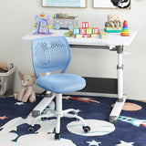 NNECW Adjustable Mid Back Children Study Chair with Adjustable Height for Office-Blue