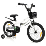 NNECW Children Training Bicycle with Handbrake and Coaster Brake-Black & White-18 inches