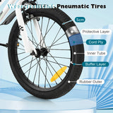 NNECW Children Training Bicycle with Handbrake and Coaster Brake-Black & White-18 inches