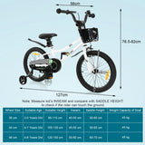 NNECW Children Training Bicycle with Handbrake and Coaster Brake-Black & White-18 inches