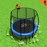 NNEDPE Trampoline 8 ft with Basketball set - Blue