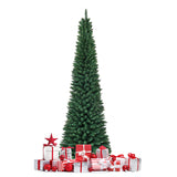 NNECW 2.1M Slim Pencil Christmas Tree with Branch Tips for Indoor Decoration