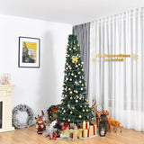 NNECW 2.1M Slim Pencil Christmas Tree with Branch Tips for Indoor Decoration
