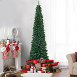 NNECW 2.1M Slim Pencil Christmas Tree with Branch Tips for Indoor Decoration