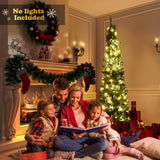 NNECW 2.1M Slim Pencil Christmas Tree with Branch Tips for Indoor Decoration