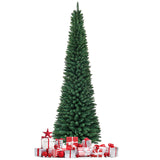 NNECW 2.4 M Slim Pencil Christmas Tree with Branch Tips for Indoor Decoration