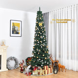NNECW 2.4 M Slim Pencil Christmas Tree with Branch Tips for Indoor Decoration