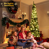 NNECW 2.4 M Slim Pencil Christmas Tree with Branch Tips for Indoor Decoration