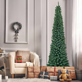 NNECW 2.4 M Slim Pencil Christmas Tree with Branch Tips for Indoor Decoration