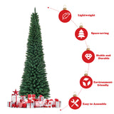 NNECW 2.4 M Slim Pencil Christmas Tree with Branch Tips for Indoor Decoration