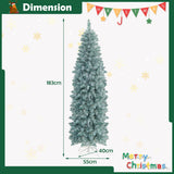 NNECW 150CM/183CM Hinged Holiday Decoration Pencil Tree for Home/ Office Party Decoration-183CM