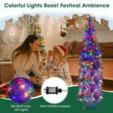 NNECW 150CM/183CM Hinged Holiday Decoration Pencil Tree for Home/ Office Party Decoration-183CM