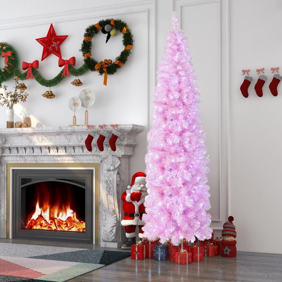 NNECW 1.83M/2.1M Pre-Lit Artificial Christmas Tree for Decoration-210CM