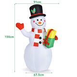 NNECW 150CM Inflatable Snowman with LED Lights for Christmas Decoration