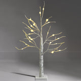 NNECW Lighted Tabletop Artificial Twig Birch Tree with 24 Warm White LED Lights for Christmas