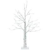 NNECW Lighted Tabletop Artificial Twig Birch Tree with 24 Warm White LED Lights for Christmas