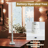 NNECW Lighted Tabletop Artificial Twig Birch Tree with 24 Warm White LED Lights for Christmas