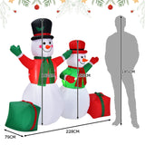 NNECW 1.82M & 1.52M Christmas Inflatable Snowmen with LED Lights