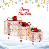 NNECW Set of 3 Christmas Lighted Gift Boxes with 60 LED Lights