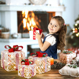 NNECW Set of 3 Christmas Lighted Gift Boxes with 60 LED Lights