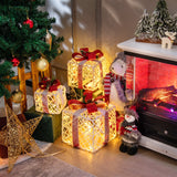 NNECW Set of 3 Christmas Lighted Gift Boxes with 60 LED Lights